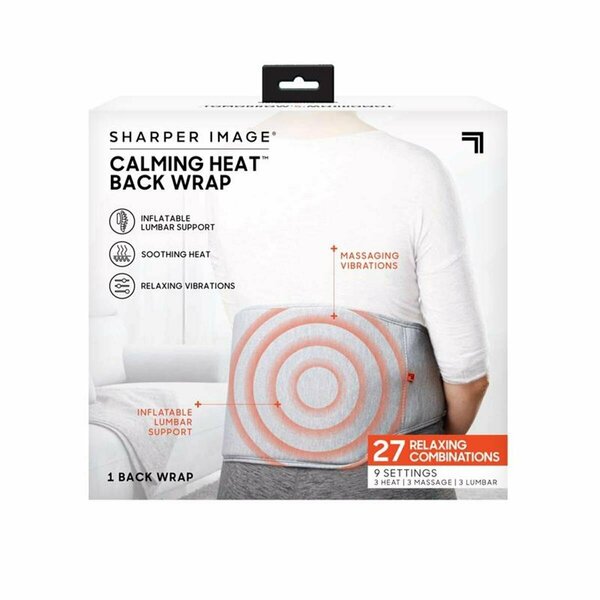 Sharper Image Calming Heat Back Wrap - Fabric, Gray 6050040